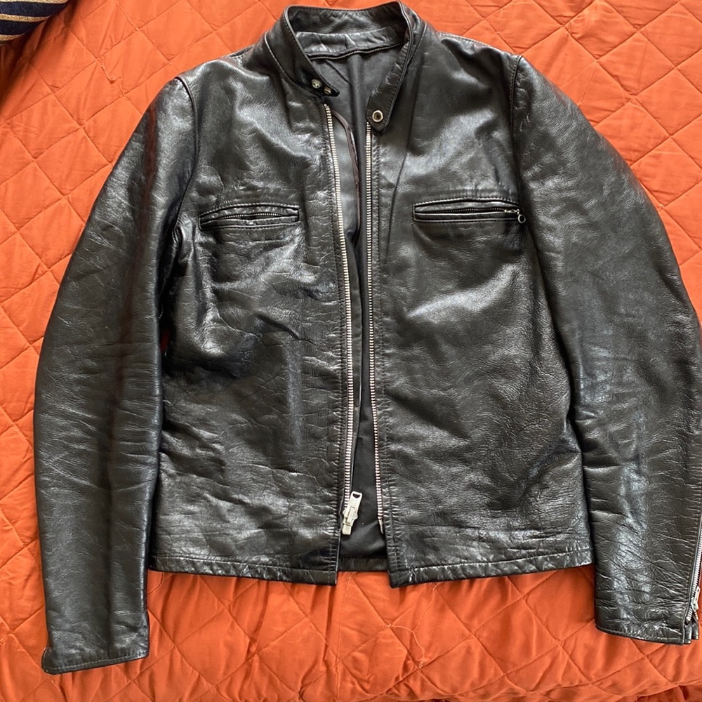 Leather motorcycle jacket